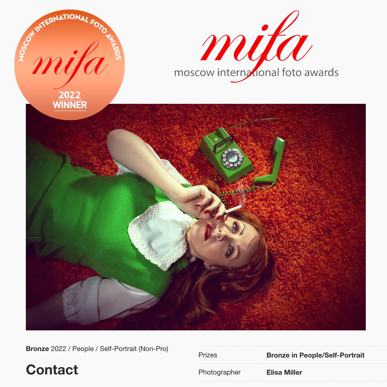 MIFA 2022 Bronze medal for Elisa Miller Contact